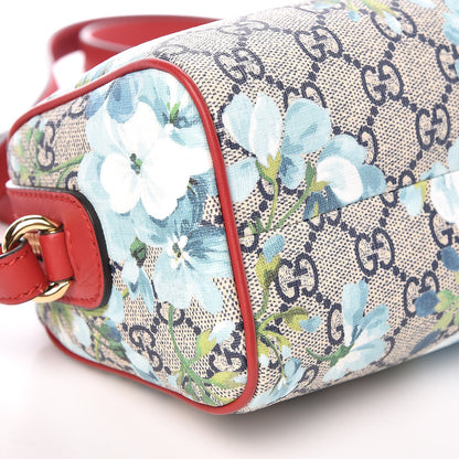 Gucci GG Supreme Monogram Blooms Mini Boston Navy Blue Hibiscus 8 of 9