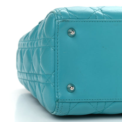 Christian Dior Lambskin Cannage Medium Lady Dior Turquoise 8 of 20