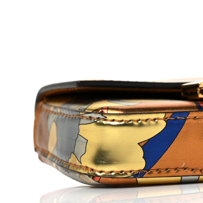 Fendi Metallic Calfskin Floral Nano Baguette Charm Bronze 6 of 7