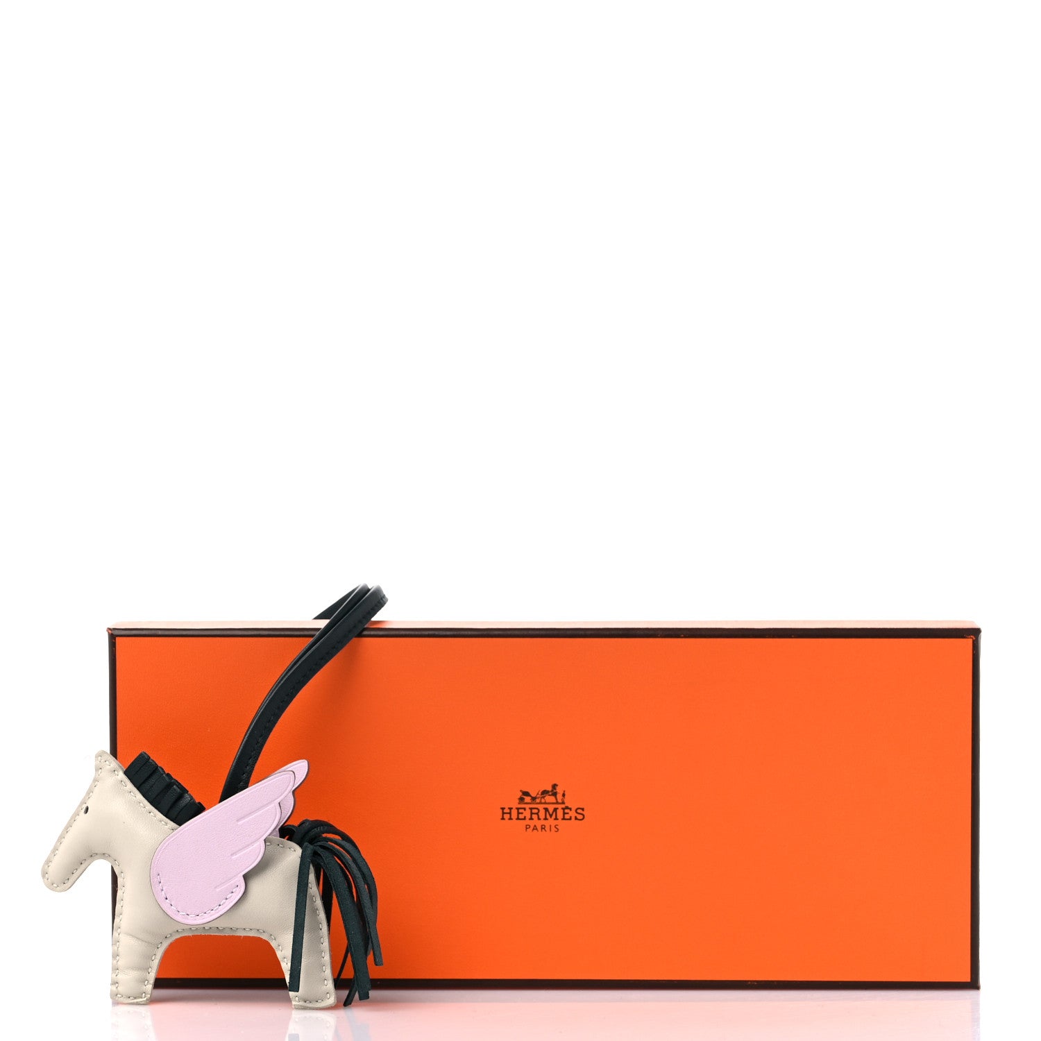 Hermes Milo Lambskin Grigri Rodeo Pegase Horse Bag Charm PM Nata Mauve Sylvestre Vert Cypress 6 of 6