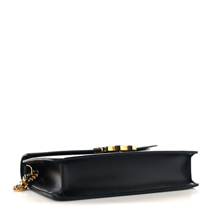 Celine Shiny Calfskin Triomphe Margo Wallet on Chain Black 4 of 10