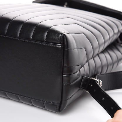 Saint Laurent Calfskin Y Quilted Monogram Medium Loulou Backpack Black 9 of 10