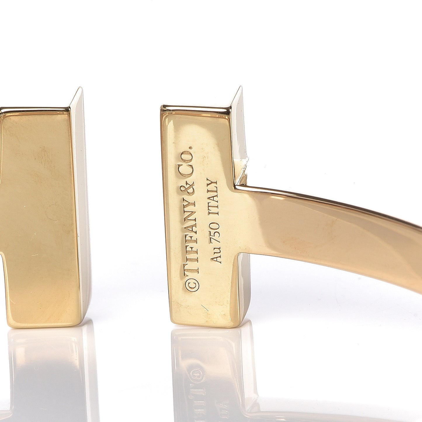 18K Yellow Gold Diamond T Square Pave Bracelet