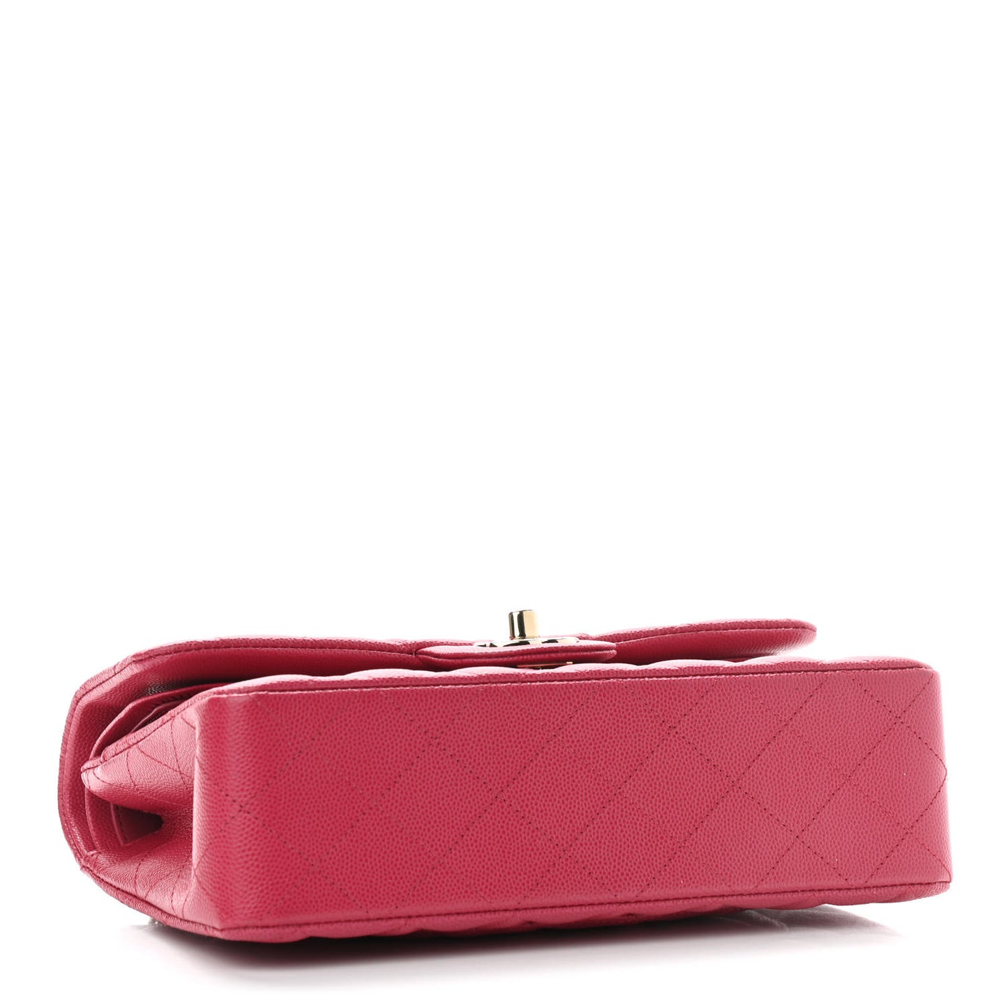 Caviar Quilted Small Double Flap Dark Pink