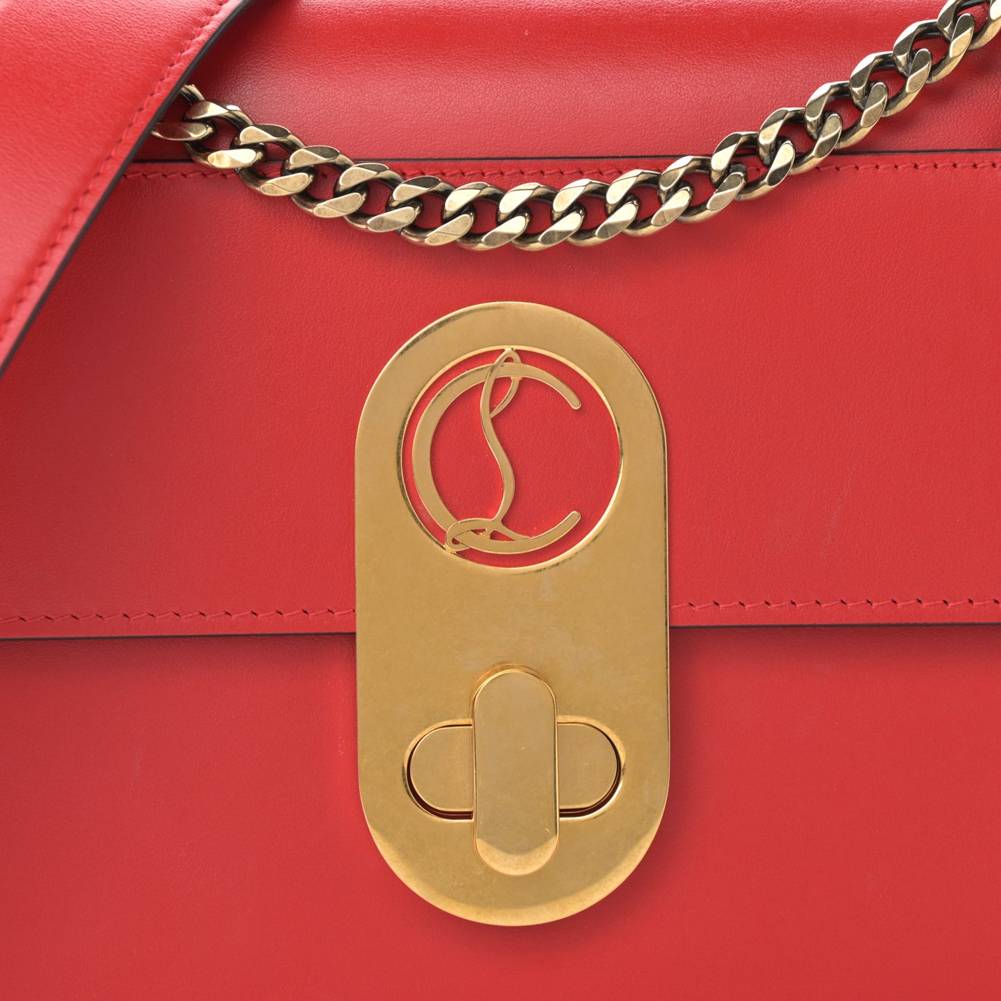 Calfskin Large Elisa Shoulder Bag Loubi