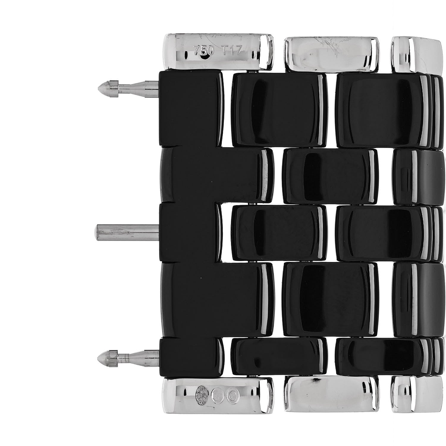 Chanel 18K White Gold Ceramic Wide Ultra Bracelet Black 4 of 4