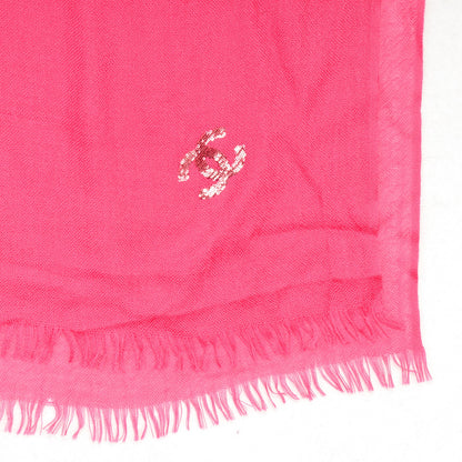 Chanel Cashmere Sequins CC Scarf Rose Fonce 4 of 6