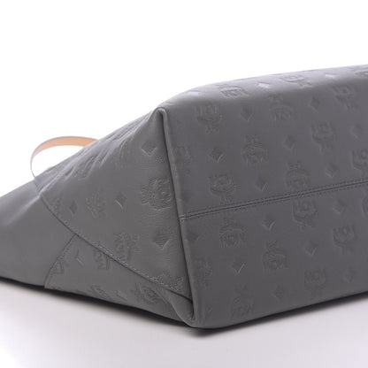MCM Calfskin Ottomar Monogram Medium Klara Shopper Tote Charcoal 10 of 11