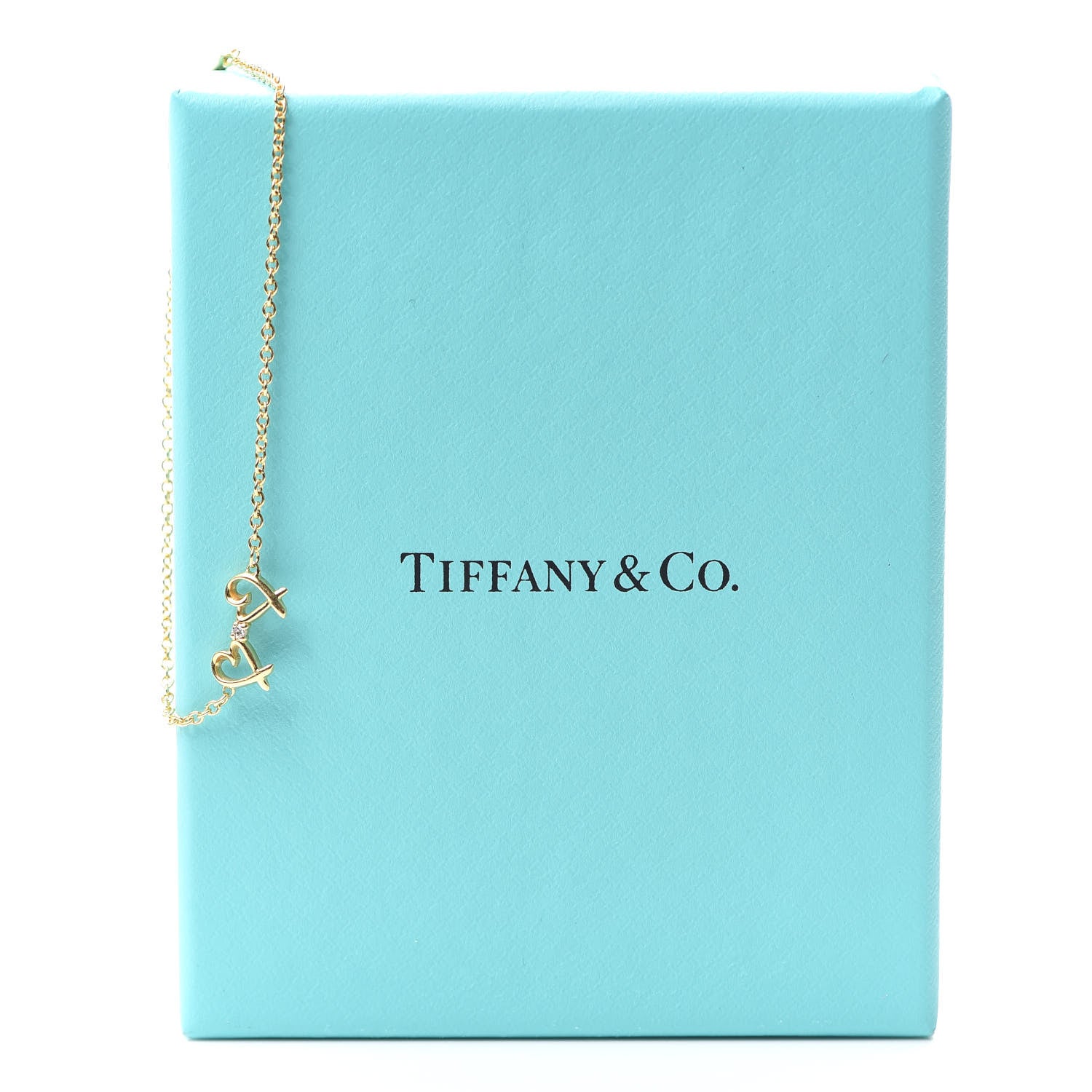 Tiffany 18K Yellow Gold Diamond Double Loving Heart Bracelet 6 of 6