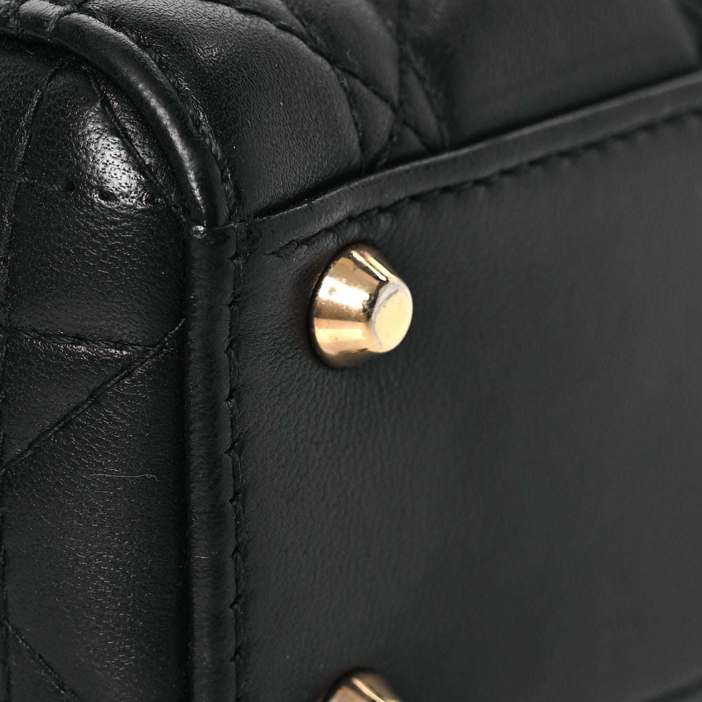 Lambskin Cannage Mini Lady Dior Black