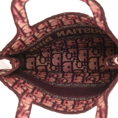 Christian Dior Oblique Mini Book Tote Burgundy Multicolor 5 of 9
