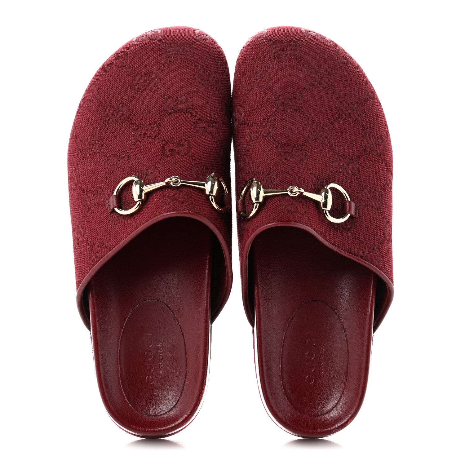 Gucci GG Supreme Monogram Womens Horsebit Slippers 36 Rosso Ancora 2 of 9