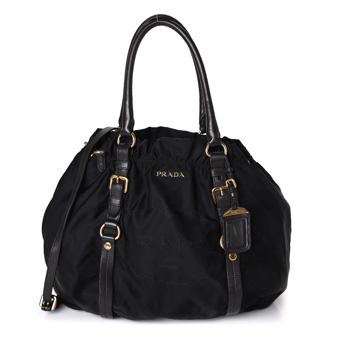 Tessuto Nylon Jacquard Logo Tote Black
