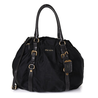 Prada Tessuto Nylon Jacquard Logo Tote Black 1 of 4