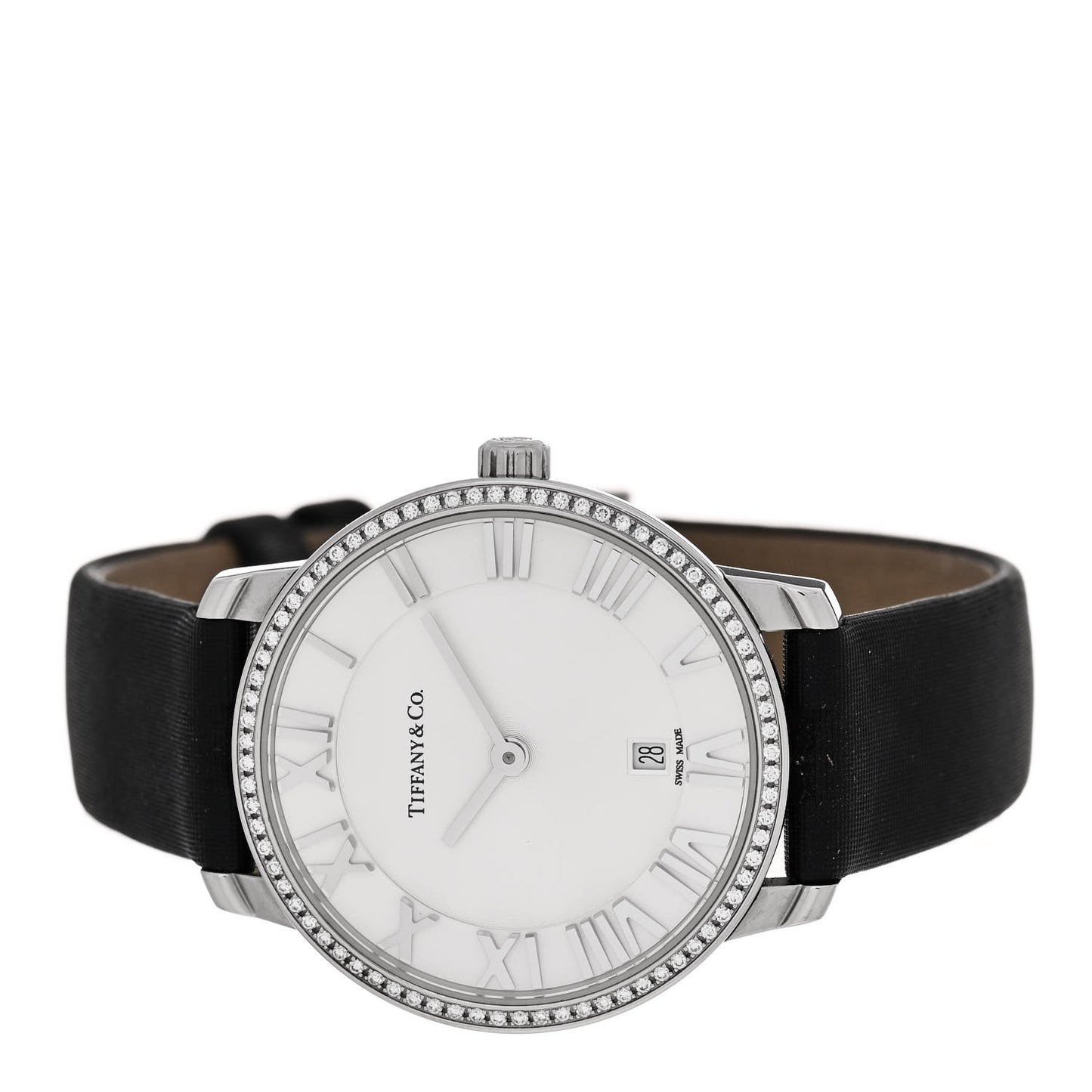 Stainless Steel Satin Diamond Bezel 31mm Atlas 2-Hand Quartz Watch