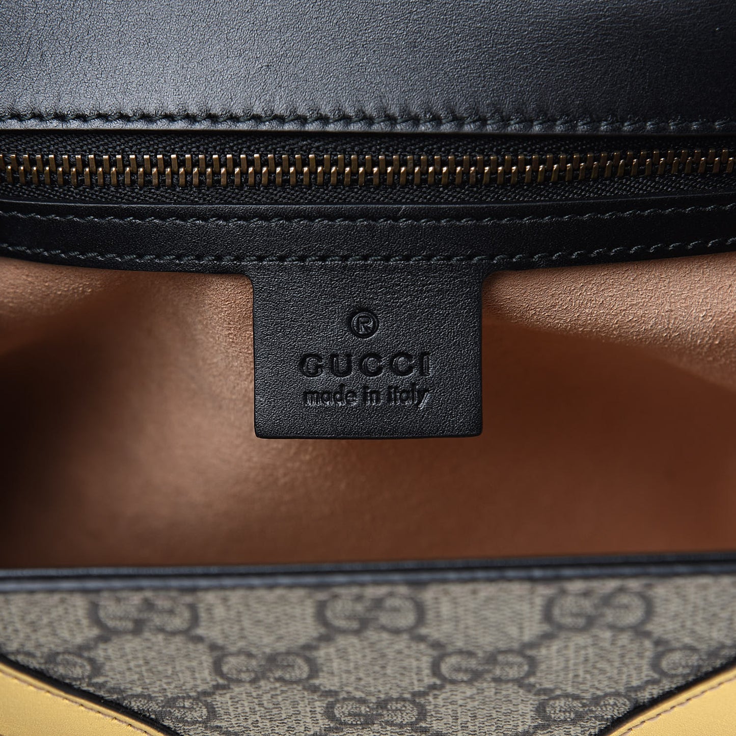GG Supreme Monogram Small Osiride Top Handle Bag Black Gold