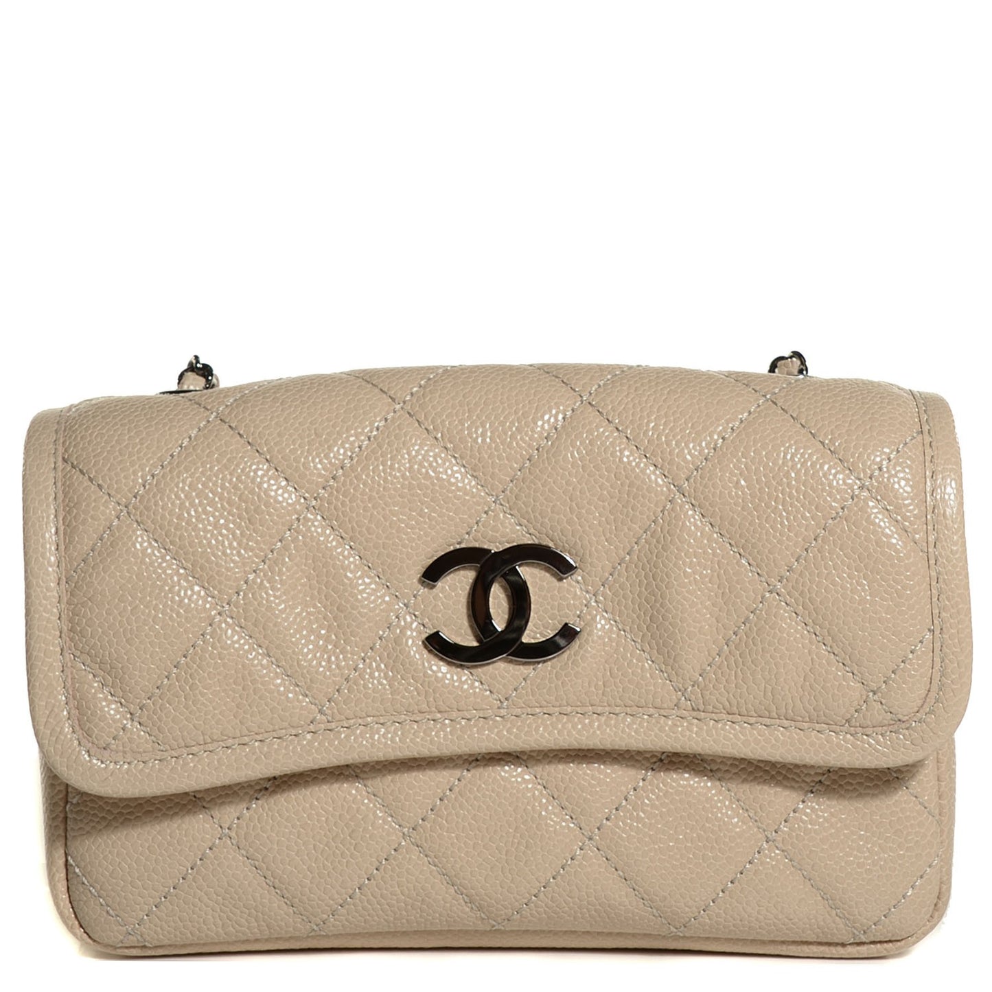 Grained Calfskin Small Natural Beauty Flap Light Beige