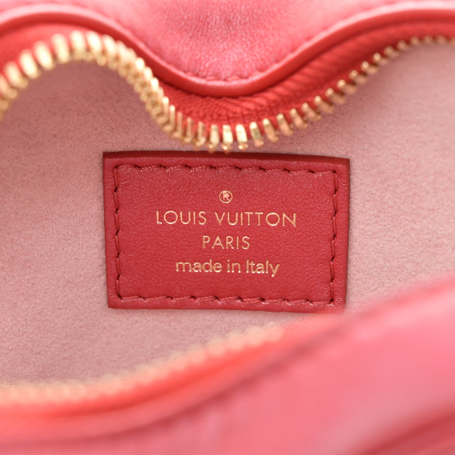 Lambskin Embossed Monogram Fall In Love Sac Coeur Heart Chain Bag Lipstick Red