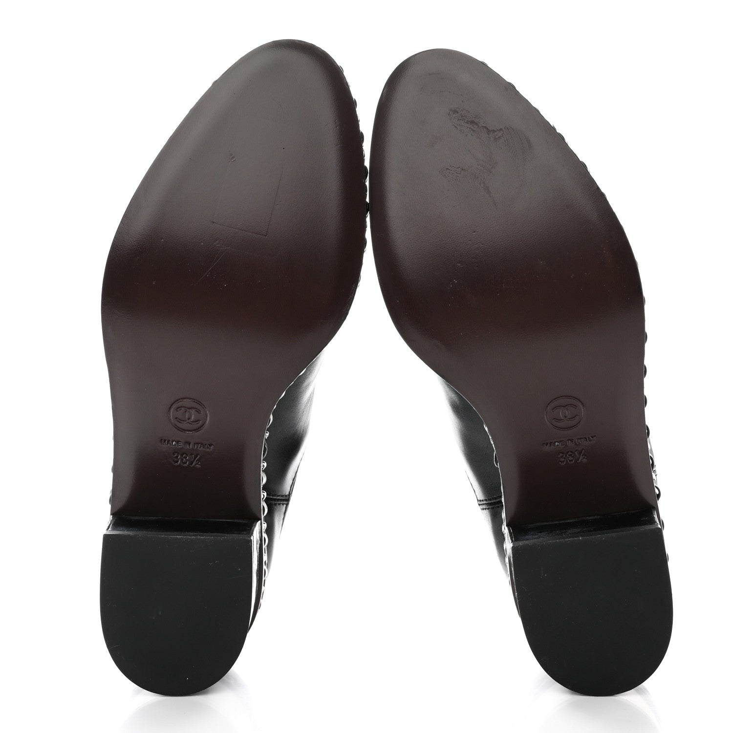 Chanel Calfskin Chain Around Chelsea Boots 38.5 Black 5 of 13