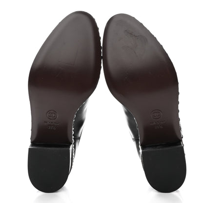 Chanel Calfskin Chain Around Chelsea Boots 38.5 Black 5 of 13