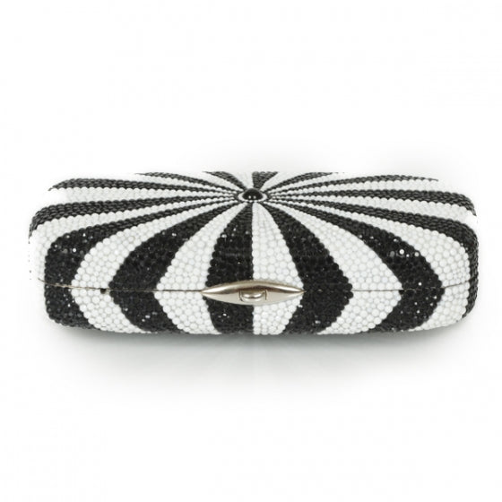 Crystal Starburst Clutch Black White