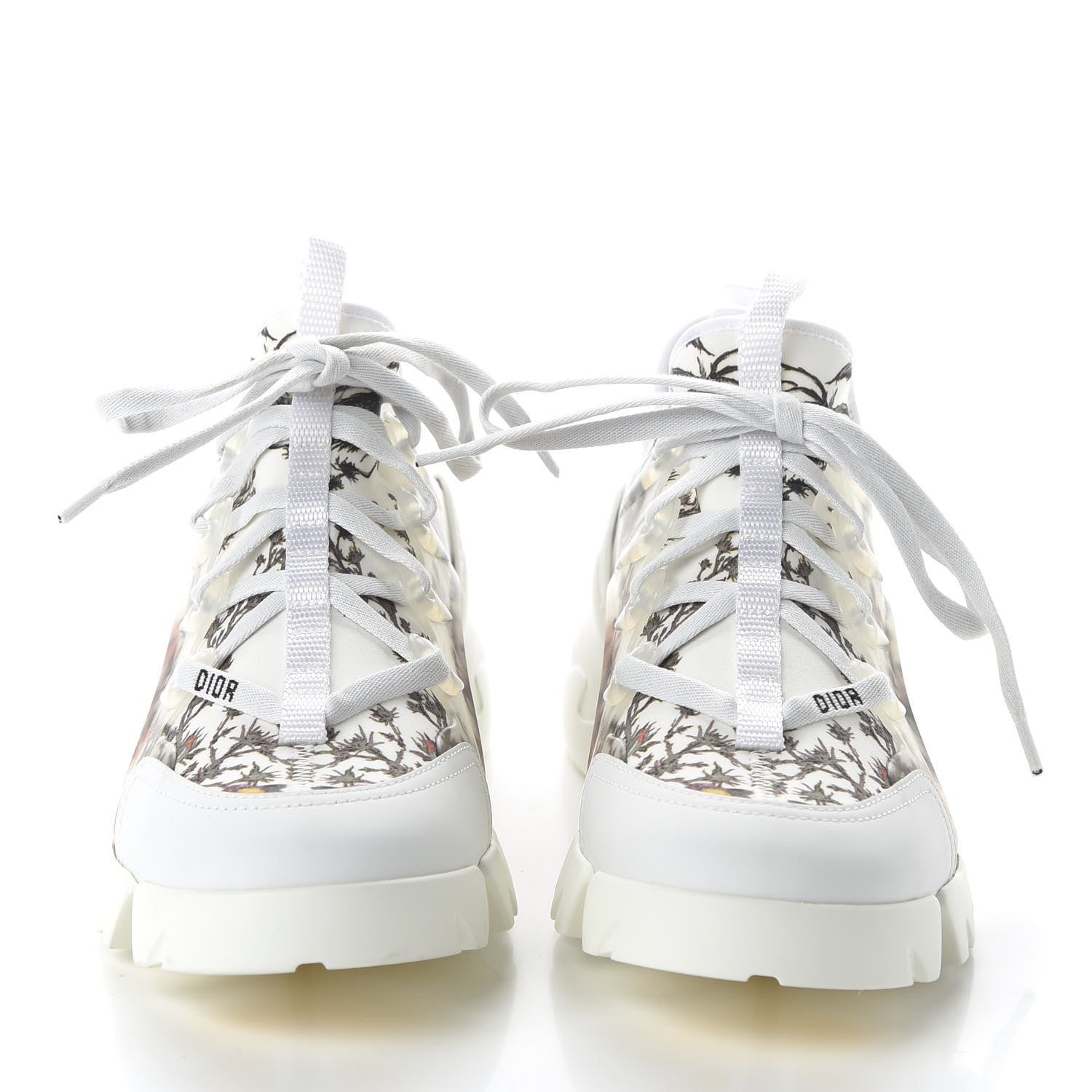 Christian Dior Neoprene Rubber Champetre Print Womens D-Connect Sneakers 37 White Multicolor 2 of 9