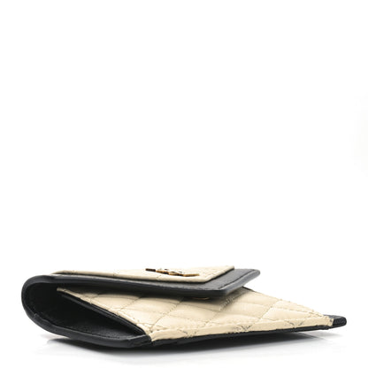 Saint Laurent Lambskin Quilted Monogram Gaby Small Envelope Card Case Black White 4 of 6