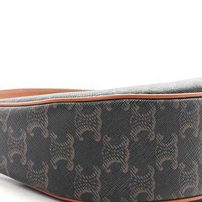 Celine Triomphe Canvas Calfskin Ava Shoulder Bag Tan 9 of 11