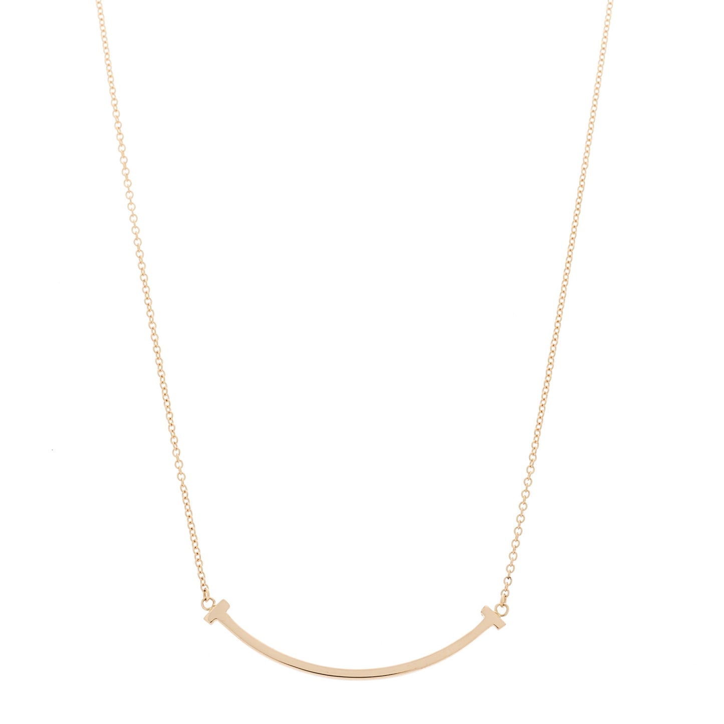 18K Rose Gold Small T Smile Pendant Necklace