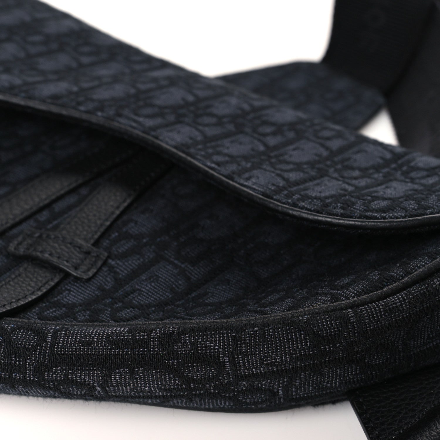 Christian Dior Oblique Mens Saddle Bag Black Blue 9 of 9