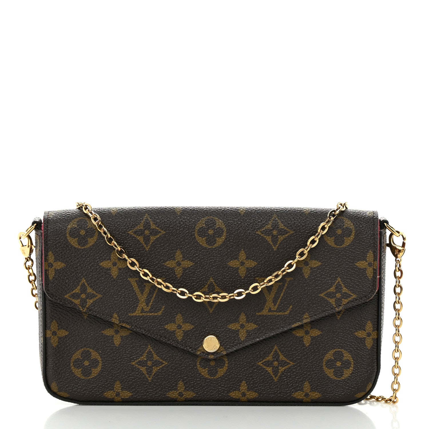 Louis Vuitton Monogram Pochette Felicie Chain Wallet Fuchsia 3 of 18