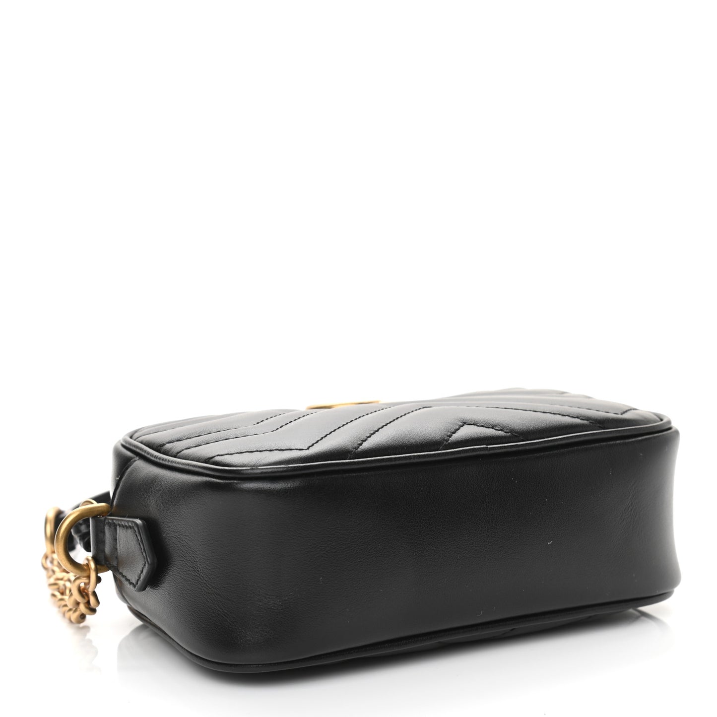 Calfskin Matelasse Mini GG Marmont Chain Shoulder Bag Black