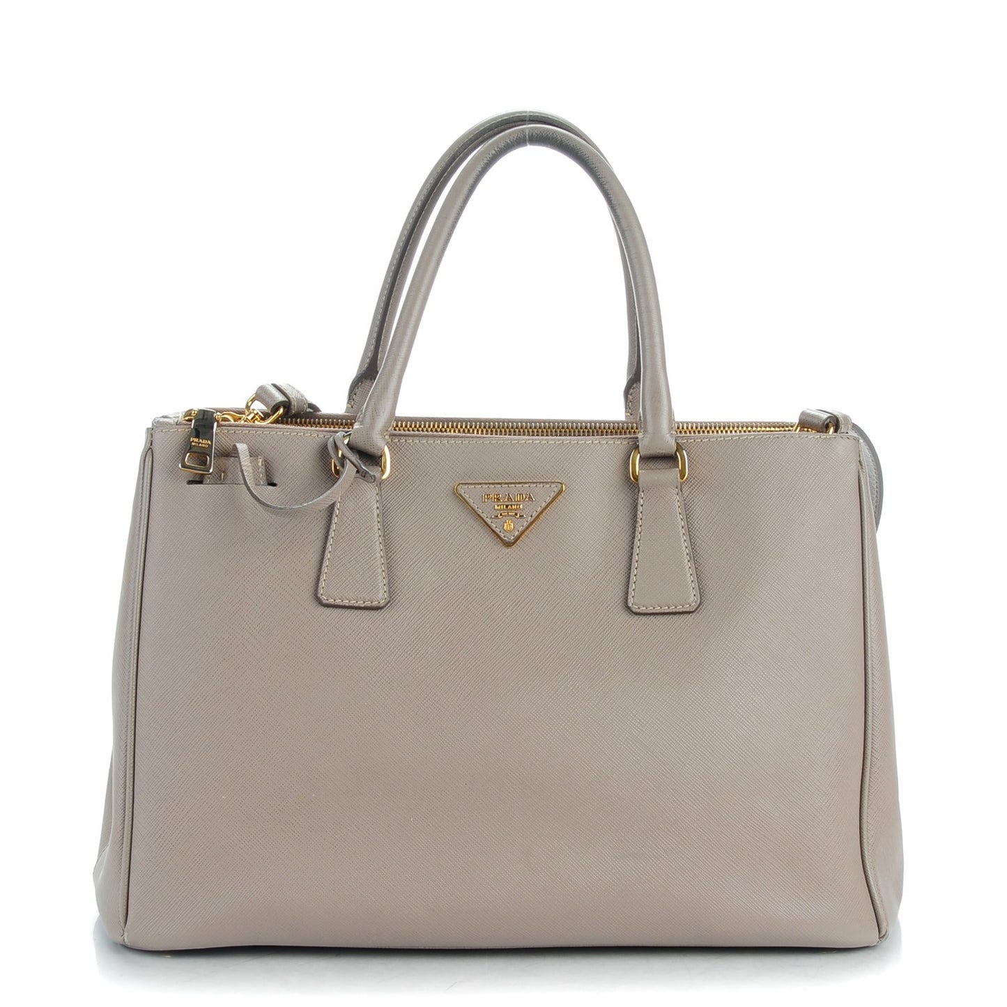 Saffiano Medium Galleria Double Zip Tote Argilla