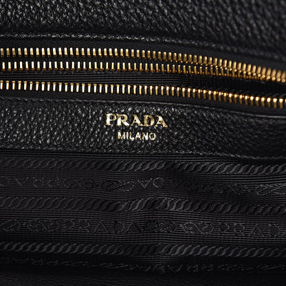 Prada Vitello Daino Side Zip Tote Black 6 of 14