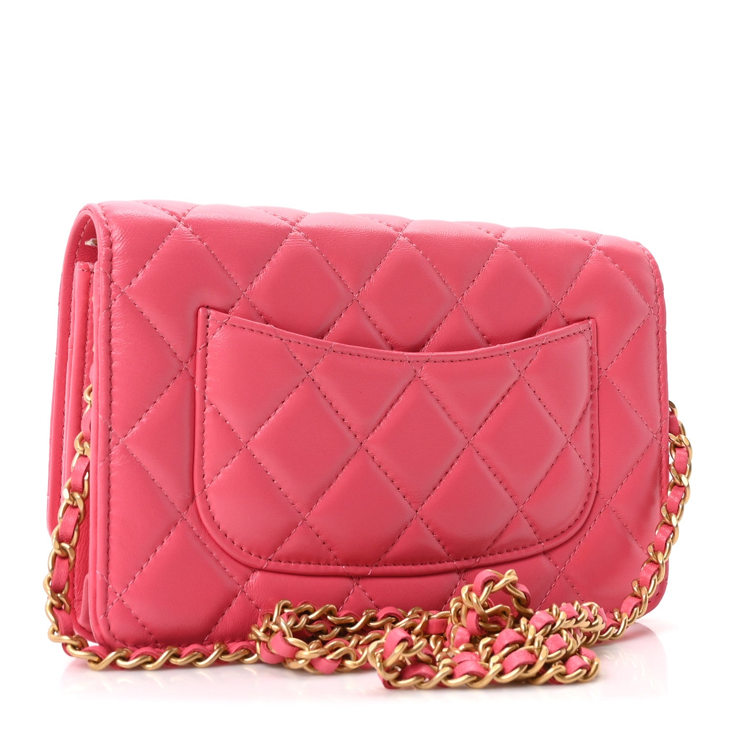 Chanel Lambskin Plexiglass Quilted Coco Love Wallet On Chain WOC Pink 3 of 12