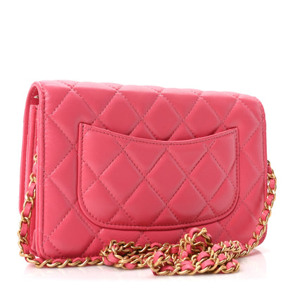 Chanel Lambskin Plexiglass Quilted Coco Love Wallet On Chain WOC Pink 3 of 12
