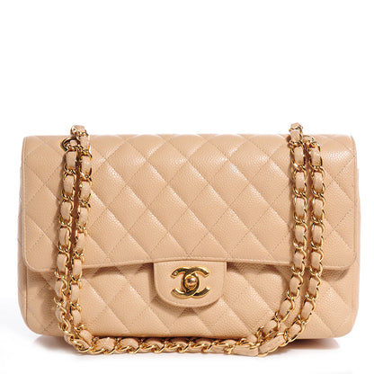 Chanel Caviar Quilted Medium Double Flap Beige Clair 1 of 9