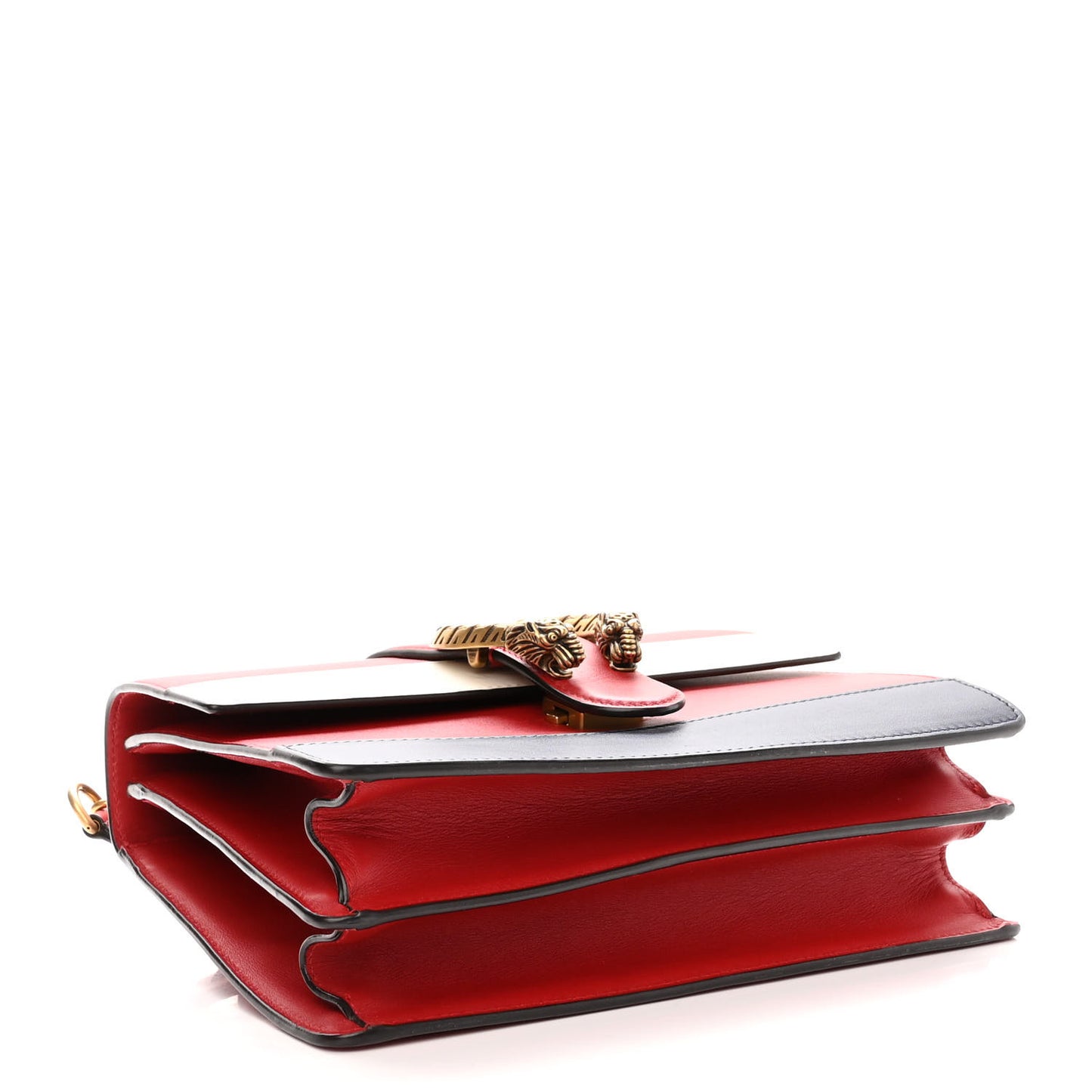 Calfskin Bamboo Web Medium Dionysus Top Handle Bag Red White Blue