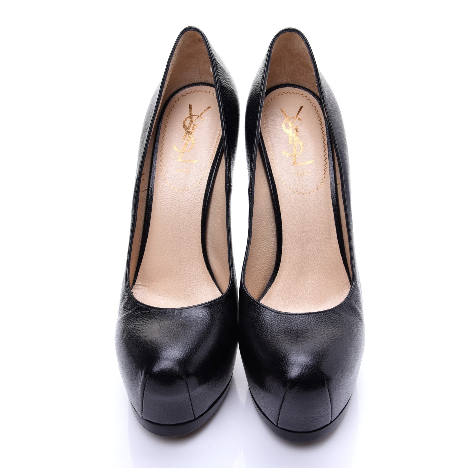 Saint Laurent Vernigolf Tribtoo 105 Platform Pumps 38.5 Black 7 of 15