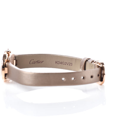 Cartier 18K Pink Gold Satin Diamond 18mm Baignoire Quartz Watch Taupe 6 of 10
