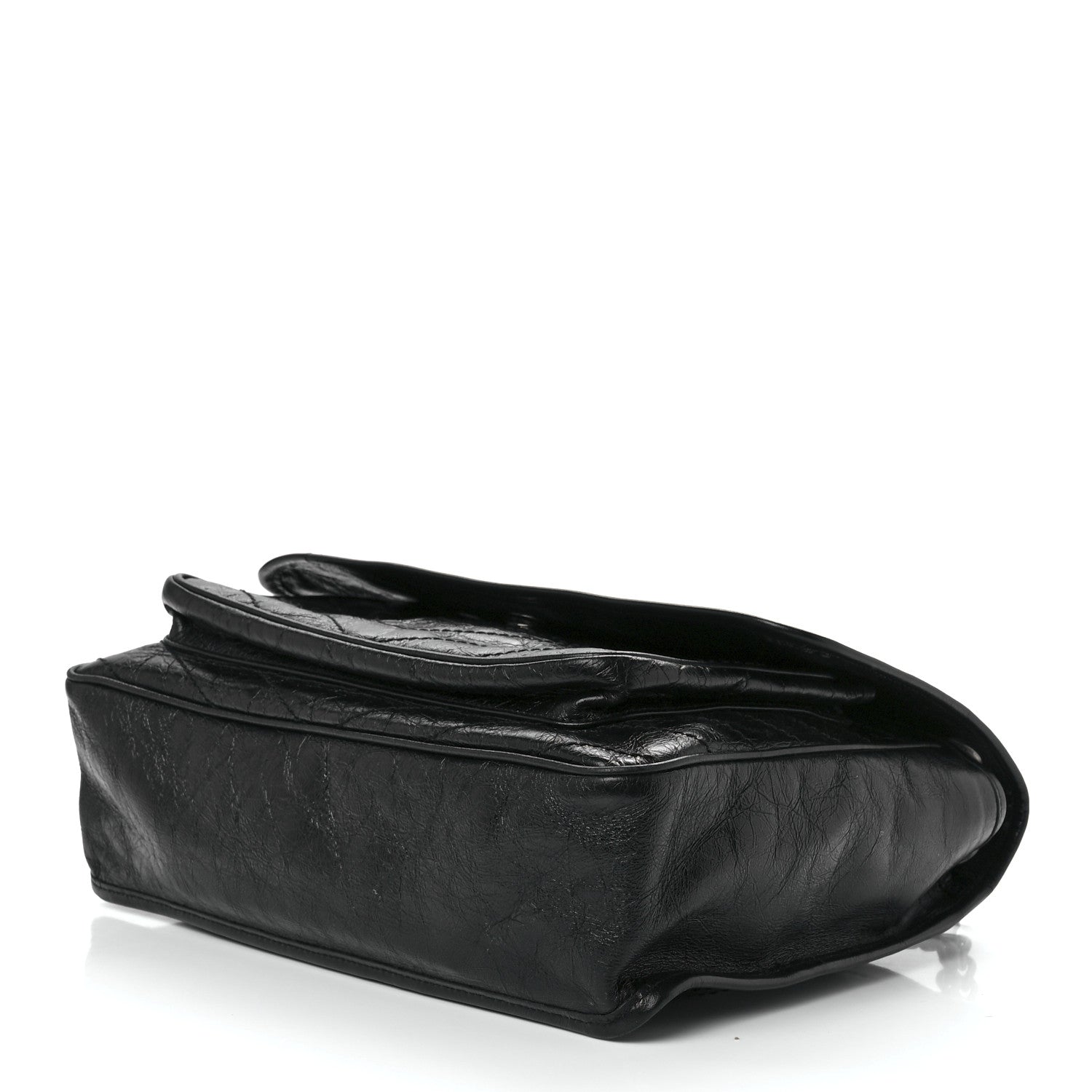 Saint Laurent Crinkled Calfskin Matelasse Monogram Large Niki Chain Satchel Black 10 of 12