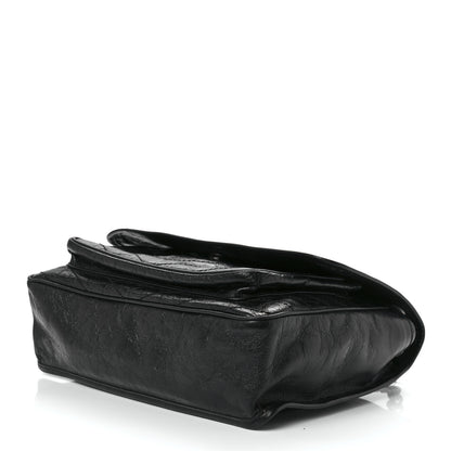 Saint Laurent Crinkled Calfskin Matelasse Monogram Large Niki Chain Satchel Black 10 of 12