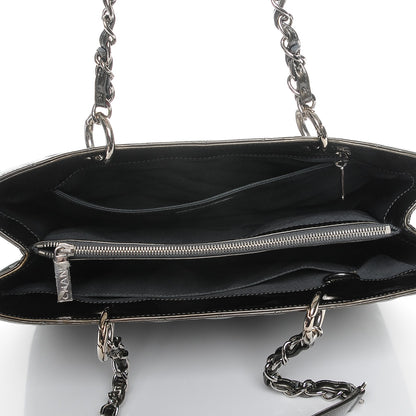 Chanel Patent Quilted Grand Shopping Tote GST Dark Green 4 of 9
