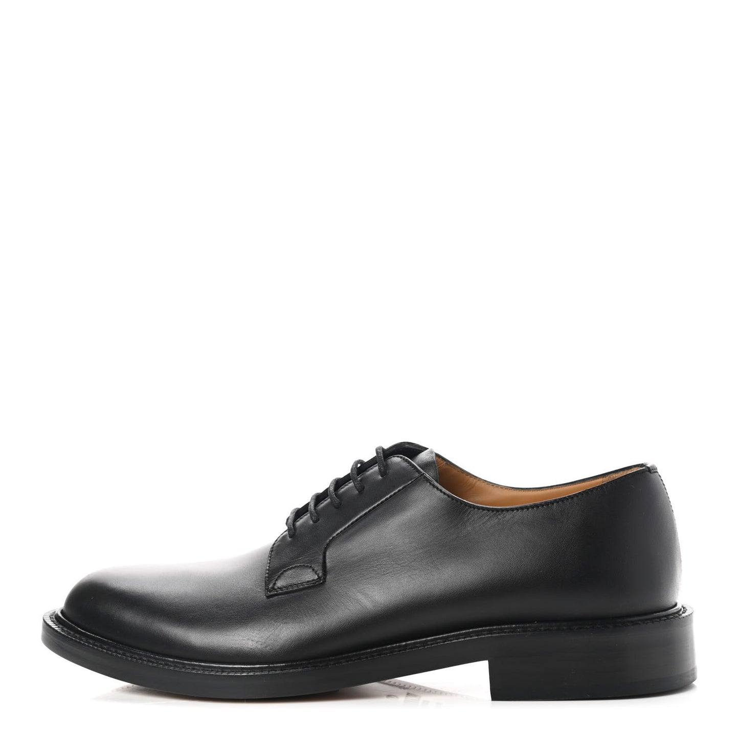 Calfskin Mens Derby Shoes 43 Black