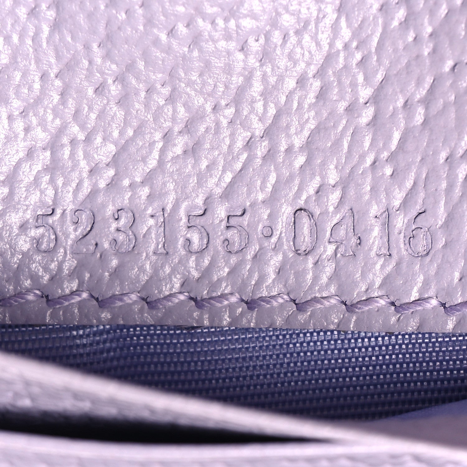 Gucci Monogram Jumbo GG Textured Dollar Calfskin Ophidia Card Case Beige Lapis 8 of 9