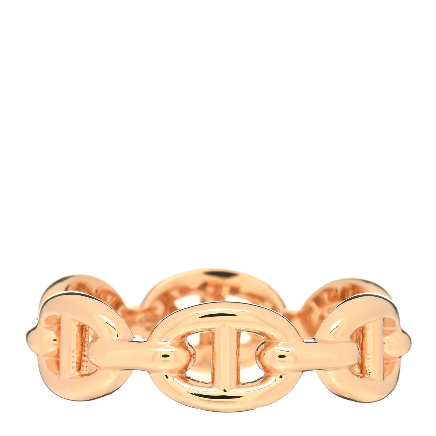 Hermes 18K Rose Gold PM Chaine D'Ancre Enchainee Ring 51 5.75 3 of 6