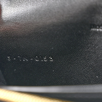 Celine Calfskin Lizard Diamond Compact Multifunction Wallet Beige Black 7 of 10