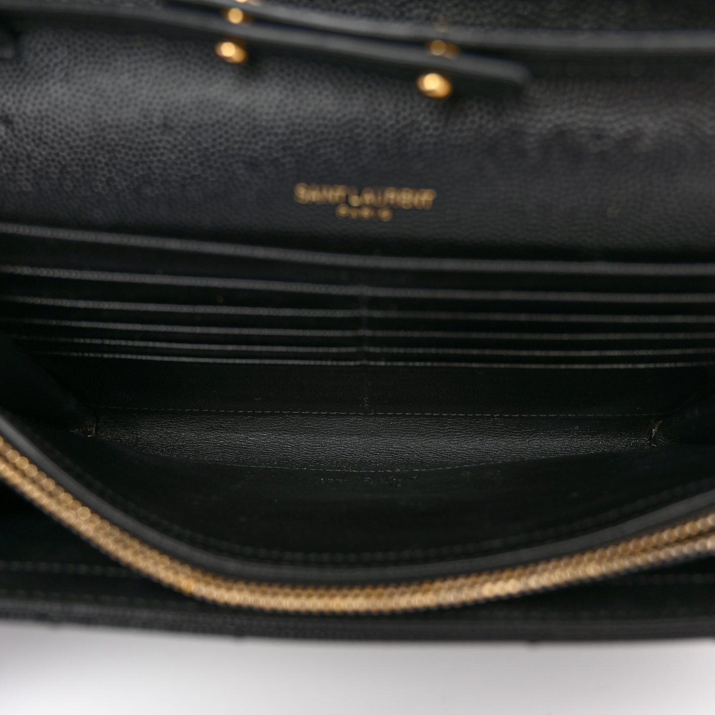 Grain De Poudre Matelasse Chevron Monogram Chain Wallet Black