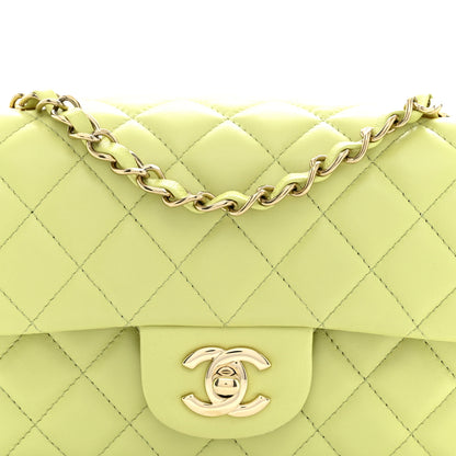 Chanel Lambskin Quilted Mini Rectangular Flap Light Green 8 of 12