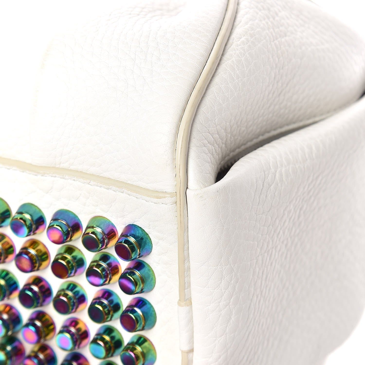 Alexander Wang Pebbled Lambskin Rocco Duffel White Iridescent Hardware 13 of 15